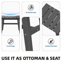 HDPE Gray Plastic Outdoor Ottoman (1-Pack) 11 HDPE Gray Plastic Outdoor Ottoman (1-Pack) -Jearey outdoor ottomans peotm hd gy 44 1000