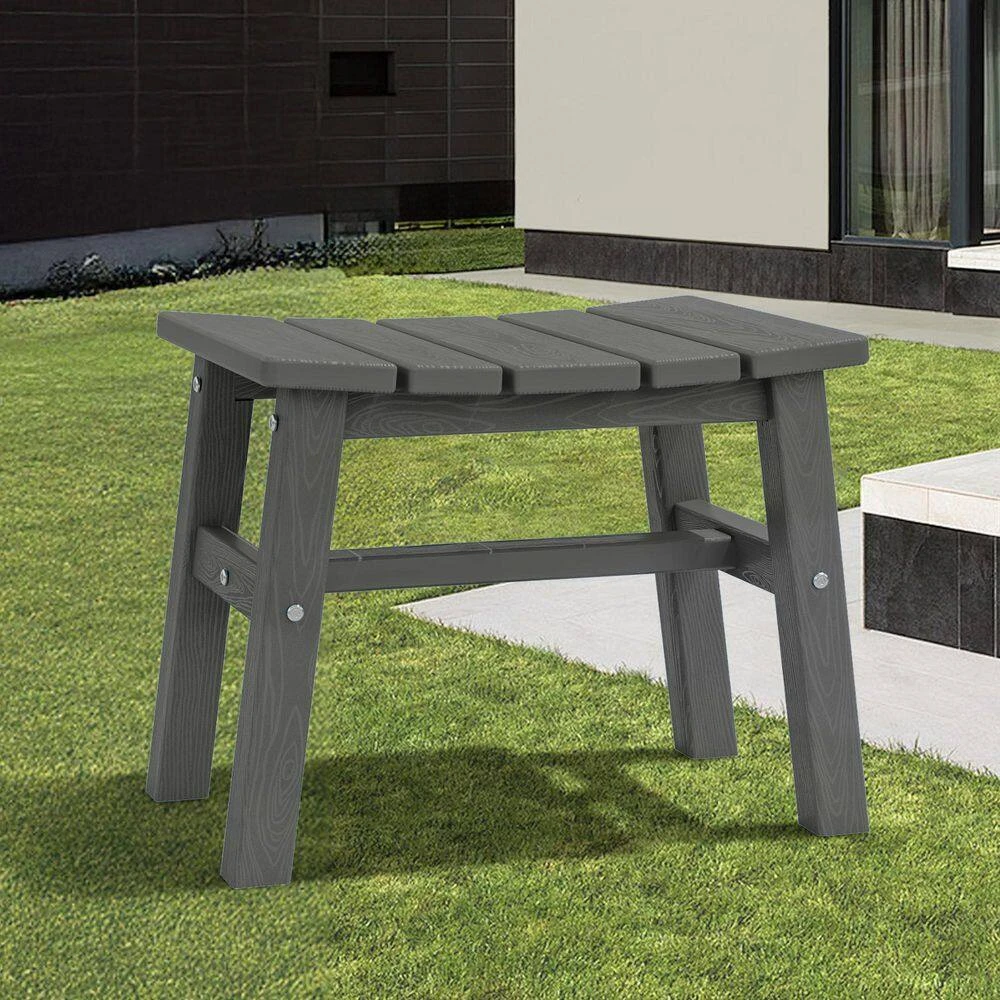 HDPE Gray Plastic Outdoor Ottoman (1-Pack) 1 HDPE Gray Plastic Outdoor Ottoman (1-Pack)