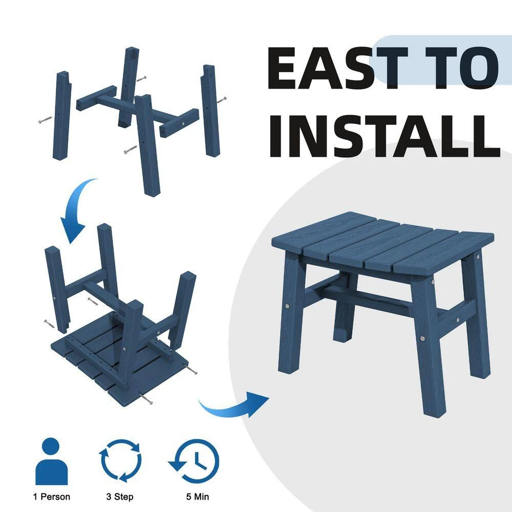 HDPE Navy Plastic Outdoor Ottoman (1-Pack) 3 HDPE Navy Plastic Outdoor Ottoman (1-Pack) - Image 3