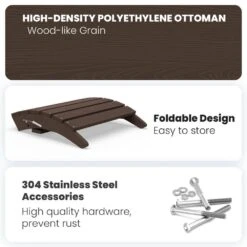 HDPE Folding Plastic Outdoor Ottoman For Adirondack In Apple Green -Jearey outdoor ottomans pezdotm ag 1f 1000