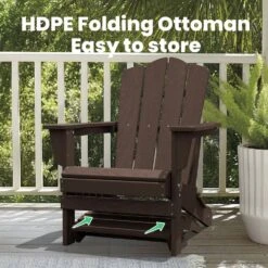 HDPE Folding Plastic Outdoor Ottoman For Adirondack In Apple Green -Jearey outdoor ottomans pezdotm ag 4f 1000