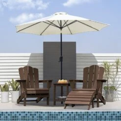 HDPE Folding Plastic Outdoor Ottoman For Adirondack In Brown -Jearey outdoor ottomans pezdotm br 31 1000