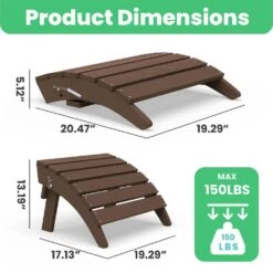 HDPE Folding Plastic Outdoor Ottoman For Adirondack In Brown -Jearey outdoor ottomans pezdotm br 44 1000