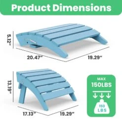 HDPE Folding Plastic Outdoor Ottoman For Adirondack In Light Blue 12 HDPE Folding Plastic Outdoor Ottoman For Adirondack In Light Blue -Jearey outdoor ottomans pezdotm lb 44 1000