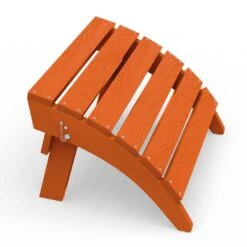HDPE Folding Plastic Outdoor Ottoman For Adirondack In Orange