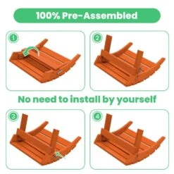 HDPE Folding Plastic Outdoor Ottoman For Adirondack In Orange -Jearey outdoor ottomans pezdotm or 76 1000
