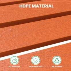 HDPE Folding Plastic Outdoor Ottoman For Adirondack In Orange -Jearey outdoor ottomans pezdotm or fa 1000