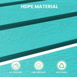 HDPE Folding Plastic Outdoor Ottoman For Adirondack In Peacock Blue -Jearey outdoor ottomans pezdotm pb fa 1000