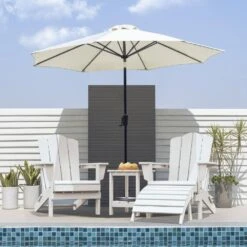 HDPE Folding Plastic Outdoor Ottoman For Adirondack In White -Jearey outdoor ottomans pezdotm wt 31 1000