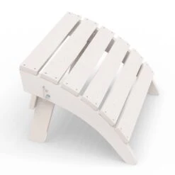 HDPE Folding Plastic Outdoor Ottoman For Adirondack In White