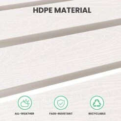 HDPE Folding Plastic Outdoor Ottoman For Adirondack In White -Jearey outdoor ottomans pezdotm wt fa 1000