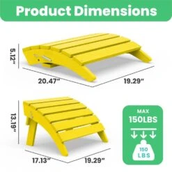HDPE Folding Plastic Outdoor Ottoman For Adirondack In Yellow 12 HDPE Folding Plastic Outdoor Ottoman For Adirondack In Yellow -Jearey outdoor ottomans pezdotm ye 44 1000