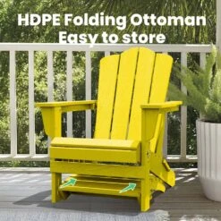 HDPE Folding Plastic Outdoor Ottoman For Adirondack In Yellow 10 HDPE Folding Plastic Outdoor Ottoman For Adirondack In Yellow -Jearey outdoor ottomans pezdotm ye 4f 1000
