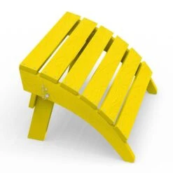 HDPE Folding Plastic Outdoor Ottoman For Adirondack In Yellow