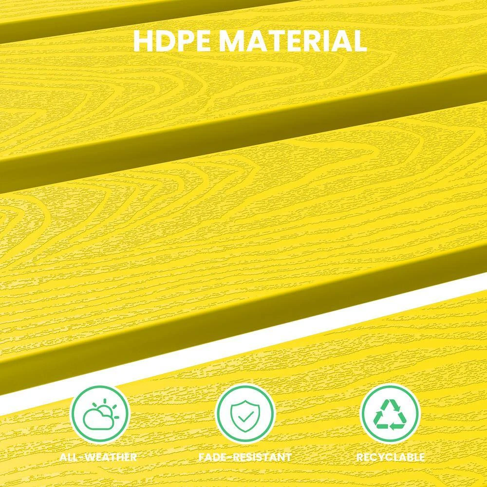 HDPE Folding Plastic Outdoor Ottoman For Adirondack In Yellow 6 HDPE Folding Plastic Outdoor Ottoman For Adirondack In Yellow - Image 6