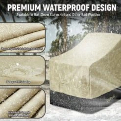 36 In. D X 34 In. W X 32 In. H Waterproof Outdoor Adirondack Patio Chair Cover 12 36 In. D X 34 In. W X 32 In. H Waterproof Outdoor Adirondack Patio Chair Cover -Jearey patio chair covers yzz beige 1d 1000