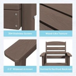 HDPE 7-Piece Plastic Rectangle Table Standard Height Outdoor Dining Set In Coffee -Jearey patio dining sets peczytz co fa 1000