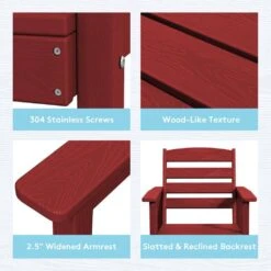 HDPE 7-Piece Plastic Rectangle Table Standard Height Outdoor Dining Set In Dark Red 17 HDPE 7-Piece Plastic Rectangle Table Standard Height Outdoor Dining Set In Dark Red -Jearey patio dining sets peczytz dr fa 1000