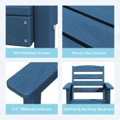 HDPE 7-Piece Plastic Rectangle Table Standard Height Outdoor Dining Set In Navy -Jearey patio dining sets peczytz nv fa 1000