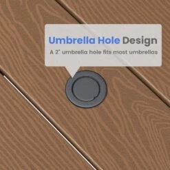 HDPE 7-Piece Plastic Rectangle Standard Height Outdoor Dining Set In Brown -Jearey patio dining sets pejyczytz br 44 1000