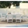 HDPE 7-Piece Plastic Rectangle Standard Height Outdoor Dining Set In White
