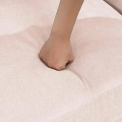 Sanfe 57 In. Pink Solid Fabric 2-Seat Loveseat With Nailhead 12 Sanfe 57 In. Pink Solid Fabric 2-Seat Loveseat With Nailhead -Jearey pink jearey loveseats sfrm 2 pink 44 1000