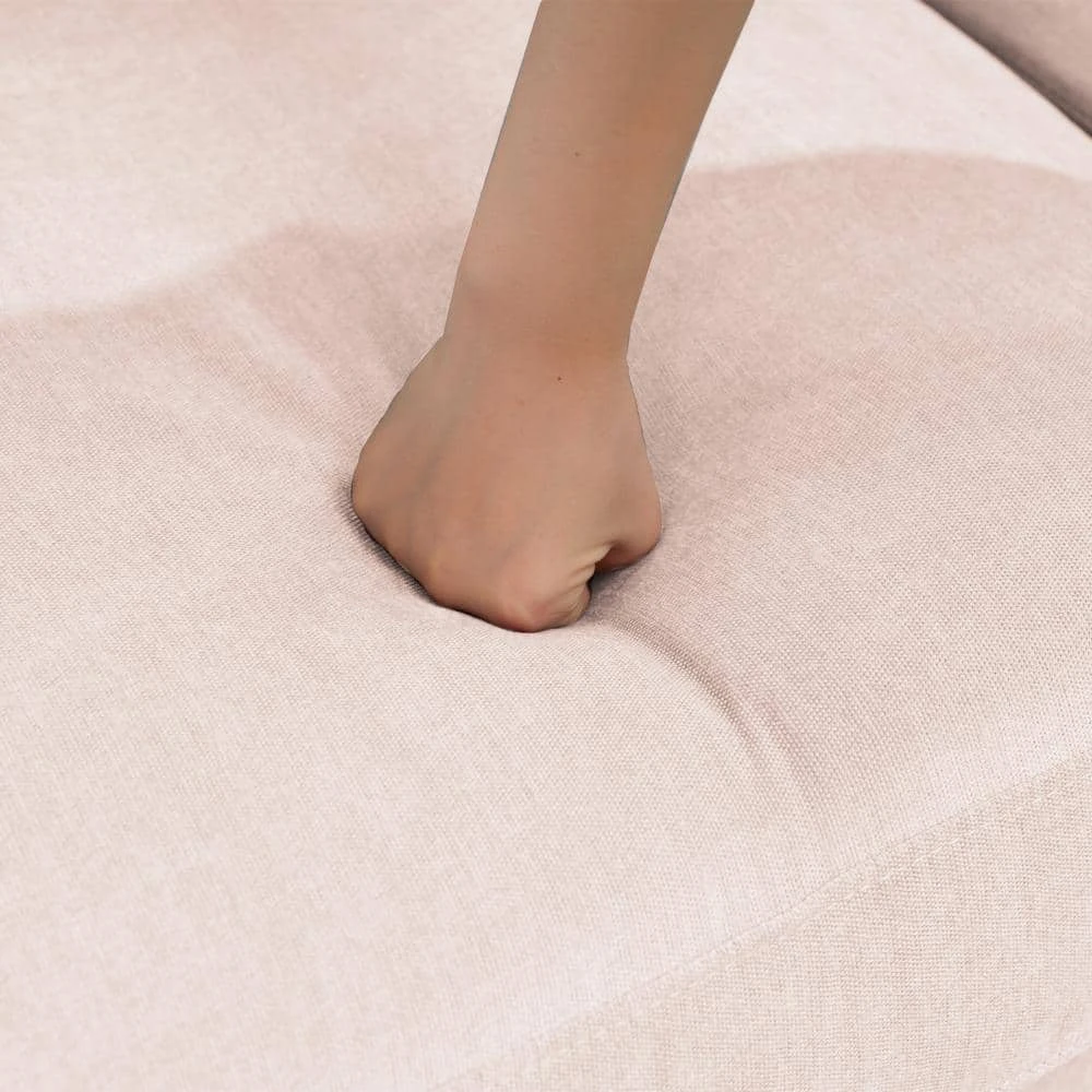 Sanfe 57 In. Pink Solid Fabric 2-Seat Loveseat With Nailhead 6 Sanfe 57 In. Pink Solid Fabric 2-Seat Loveseat With Nailhead - Image 6