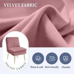 Pink 1-Piece Armless Upholstered Leisure Tight Back Accent Side Chair With Cushion -Jearey pink jearey ottomans e11xxy hd pk 4f 1000