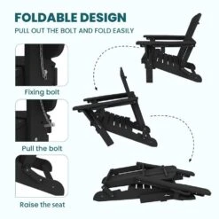Outdoor HIPS Plastic Patio Chat Set Black Adirondack Chairs With Side Table And Folding Ottoman Set Of 5-Piece 11 Outdoor HIPS Plastic Patio Chat Set Black Adirondack Chairs With Side Table And Folding Ottoman Set Of 5-Piece -Jearey plastic adirondack chairs 5jtqwy black fa 1000