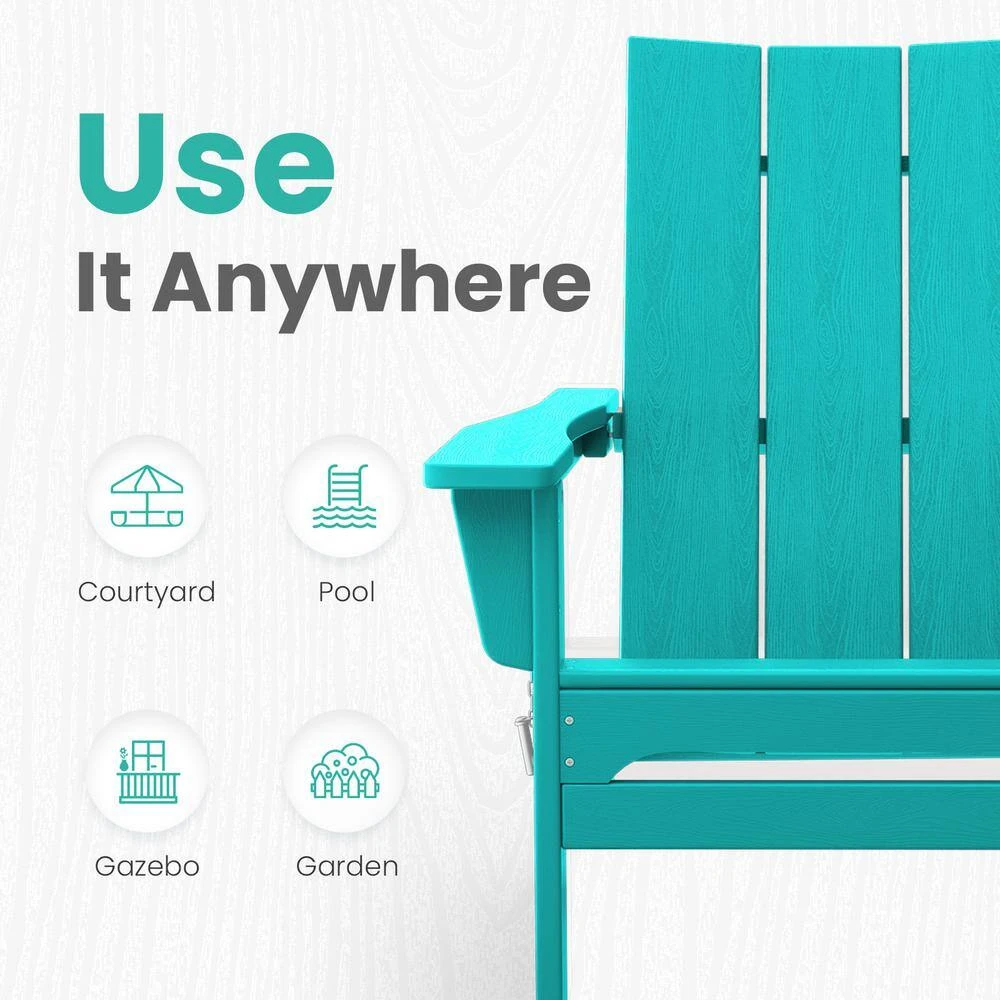 Aruba Blue Classic Folding HDPE Plastic Adirondack Chair (1-Pack) 4 Aruba Blue Classic Folding HDPE Plastic Adirondack Chair (1-Pack) - Image 4