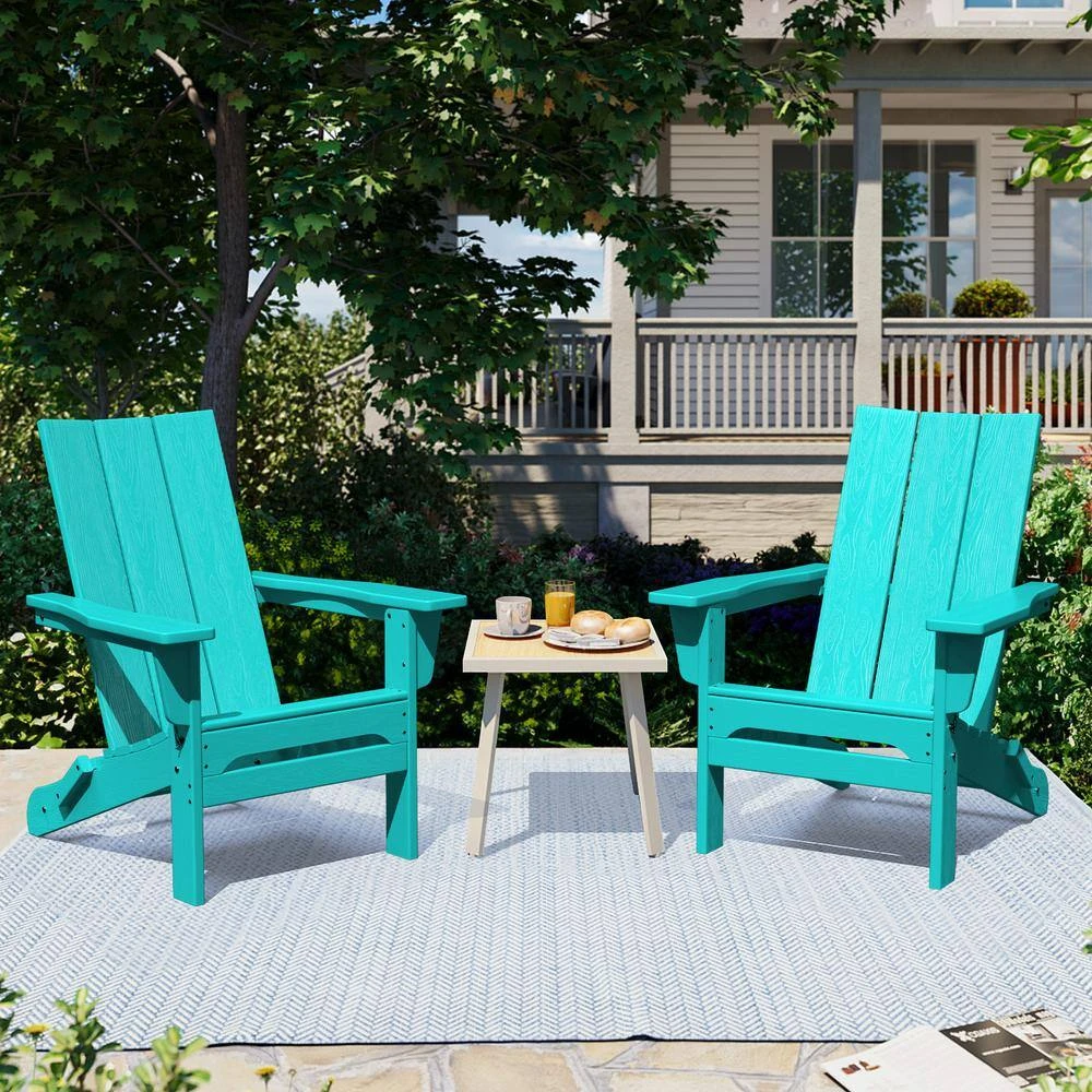 Aruba Blue Classic Folding HDPE Plastic Adirondack Chair (1-Pack) 8 Aruba Blue Classic Folding HDPE Plastic Adirondack Chair (1-Pack) - Image 8