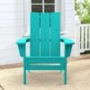 Aruba Blue Classic Folding HDPE Plastic Adirondack Chair (1-Pack)