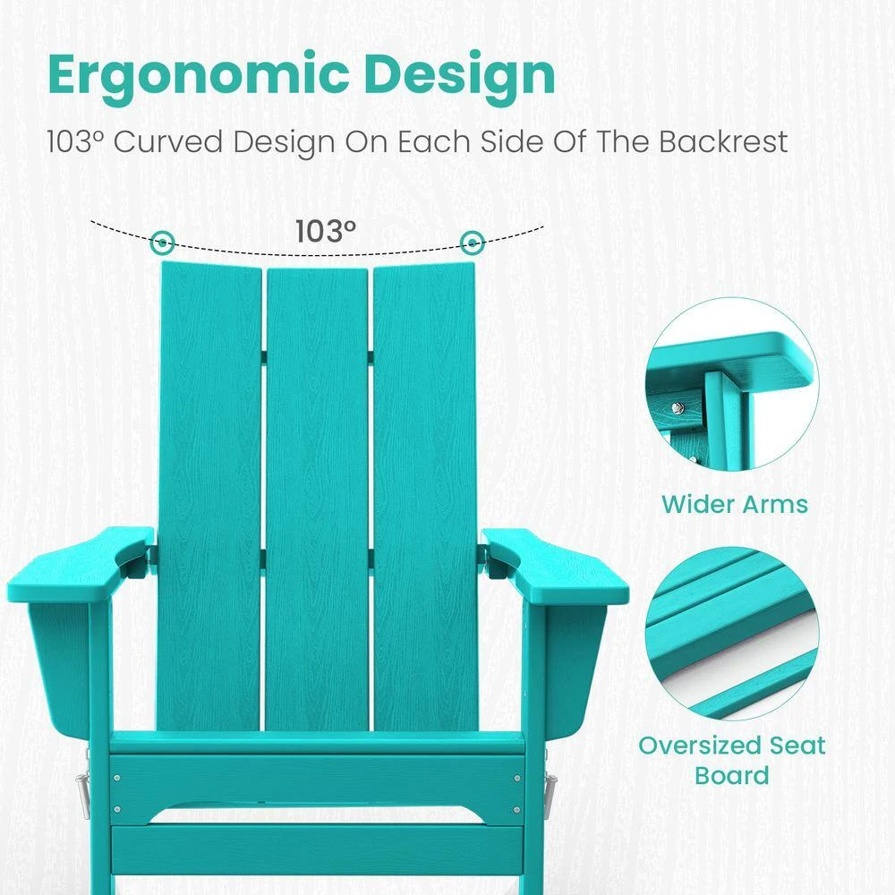 Aruba Blue Classic Folding HDPE Plastic Adirondack Chair (1-Pack) 2 Aruba Blue Classic Folding HDPE Plastic Adirondack Chair (1-Pack) - Image 2