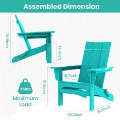 Aruba Blue Classic Folding HDPE Plastic Adirondack Chair (1-Pack) 13 Aruba Blue Classic Folding HDPE Plastic Adirondack Chair (1-Pack) -Jearey plastic adirondack chairs hqzdy ab fa 1000