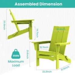 Apple Green Classic Folding HDPE Plastic Adirondack Chair (1-Pack) 13 Apple Green Classic Folding HDPE Plastic Adirondack Chair (1-Pack) -Jearey plastic adirondack chairs hqzdy ap fa 1000