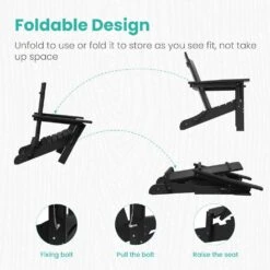 Black Classic Folding HDPE Plastic Adirondack Chair -Jearey plastic adirondack chairs hqzdy bk 4f 1000