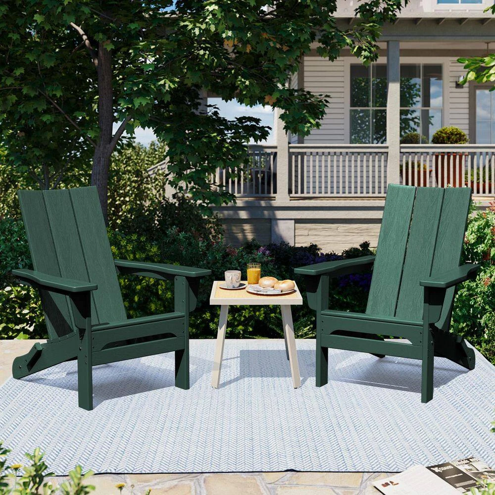Dark Green Classic Folding HDPE Plastic Adirondack Chair (1-Pack) 8 Dark Green Classic Folding HDPE Plastic Adirondack Chair (1-Pack) - Image 8