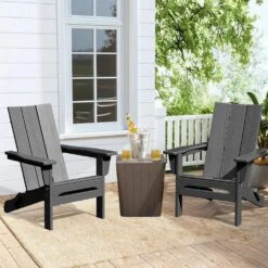 Gray Classic Folding HDPE Plastic Adirondack Chair -Jearey plastic adirondack chairs hqzdy gy 31 1000