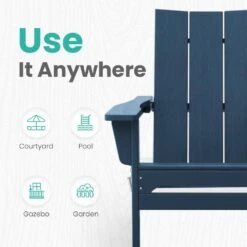 Navy Classic Folding HDPE Plastic Adirondack Chair -Jearey plastic adirondack chairs hqzdy nv 1f 1000