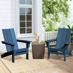 Navy Classic Folding HDPE Plastic Adirondack Chair -Jearey plastic adirondack chairs hqzdy nv 31 1000
