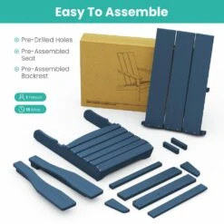 Navy Classic Folding HDPE Plastic Adirondack Chair -Jearey plastic adirondack chairs hqzdy nv 44 1000