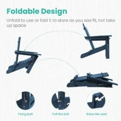 Navy Classic Folding HDPE Plastic Adirondack Chair -Jearey plastic adirondack chairs hqzdy nv 4f 1000