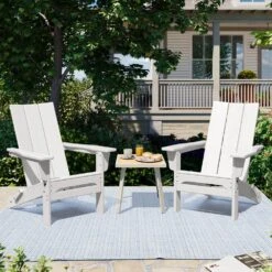 White Classic Folding HDPE Plastic Adirondack Chair -Jearey plastic adirondack chairs hqzdy wt 31 1000