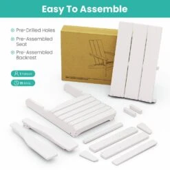 White Classic Folding HDPE Plastic Adirondack Chair -Jearey plastic adirondack chairs hqzdy wt 44 1000