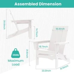 White Classic Folding HDPE Plastic Adirondack Chair -Jearey plastic adirondack chairs hqzdy wt fa 1000