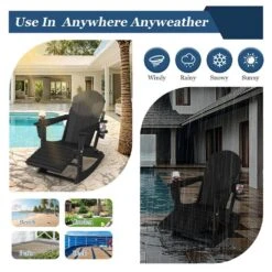 6-in-1 Multi-functional Black Plastic Folding Rocking Adirondack Chair With Dual Cup Holders And Retractable Ottoman 19 6-in-1 Multi-functional Black Plastic Folding Rocking Adirondack Chair With Dual Cup Holders And Retractable Ottoman -Jearey plastic adirondack chairs pe dgn black 76 1000