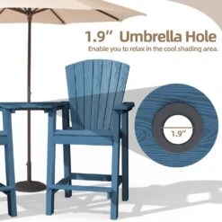 HDPE Plastic Tall Adirondack Chair (Set Of 2) Outdoor Barstools With Connecting Tray In Blue 12 HDPE Plastic Tall Adirondack Chair (Set Of 2) Outdoor Barstools With Connecting Tray In Blue -Jearey plastic adirondack chairs pe srgjy blue 1f 1000