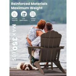 Classic All-Weather HDPE Plastic Adirondack Chair In Brown -Jearey plastic adirondack chairs pe ydgd brown 31 1000