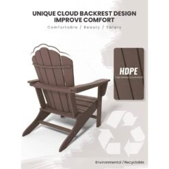 Classic All-Weather HDPE Plastic Adirondack Chair In Brown -Jearey plastic adirondack chairs pe ydgd brown 66 1000