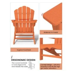 Classic All-Weather HDPE Plastic Adirondack Chair In Orange -Jearey plastic adirondack chairs pe ydgd orange 1d 1000